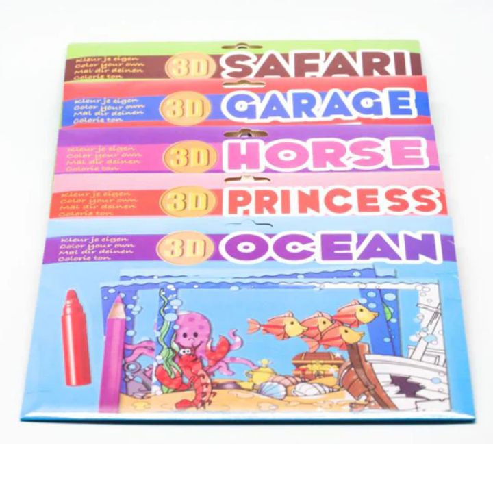 3D Colouring Cards Set (8pcs)