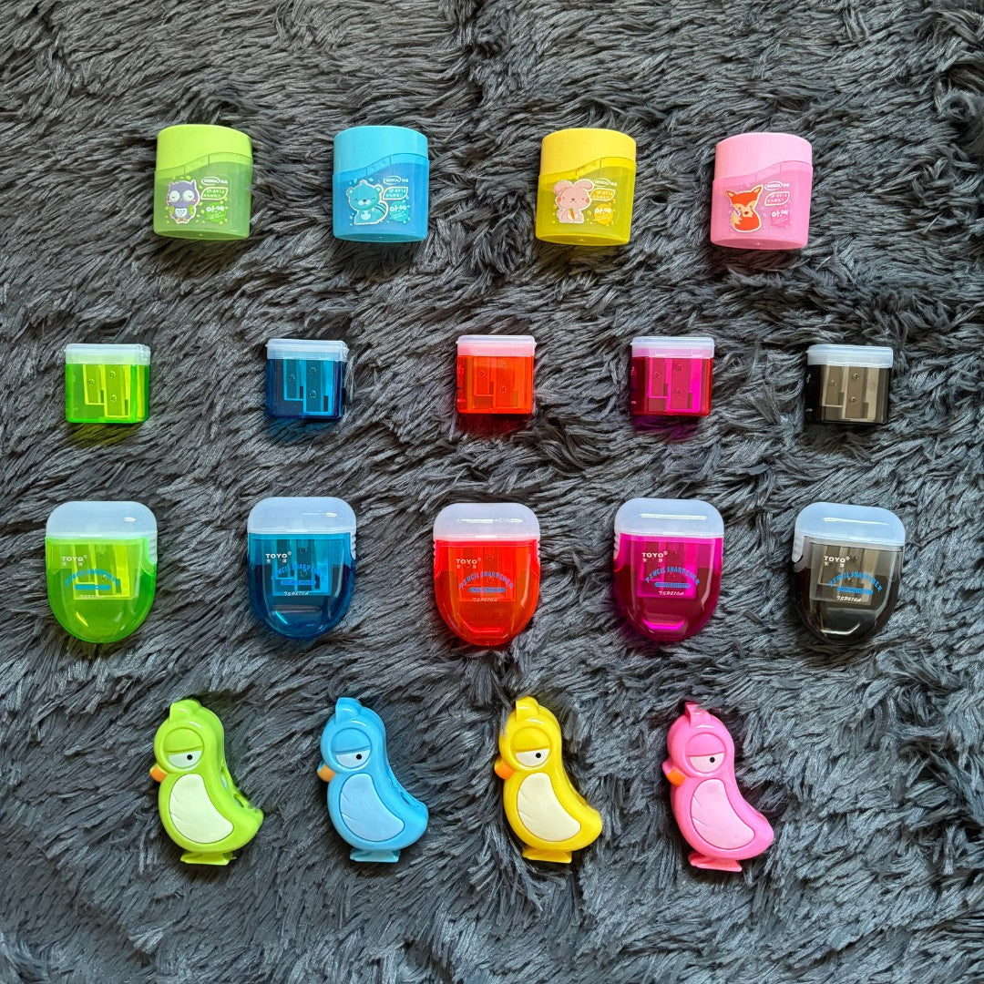 colorful pencil sharpeners, premium sharpeners for school, office supplies sharpeners, durable pencil sharpeners, compact sharpeners for students, art tools and accessories, vibrant color sharpeners, stationery supplies Singapore, non-toxic sharpeners, portable sharpeners for desks and bags.