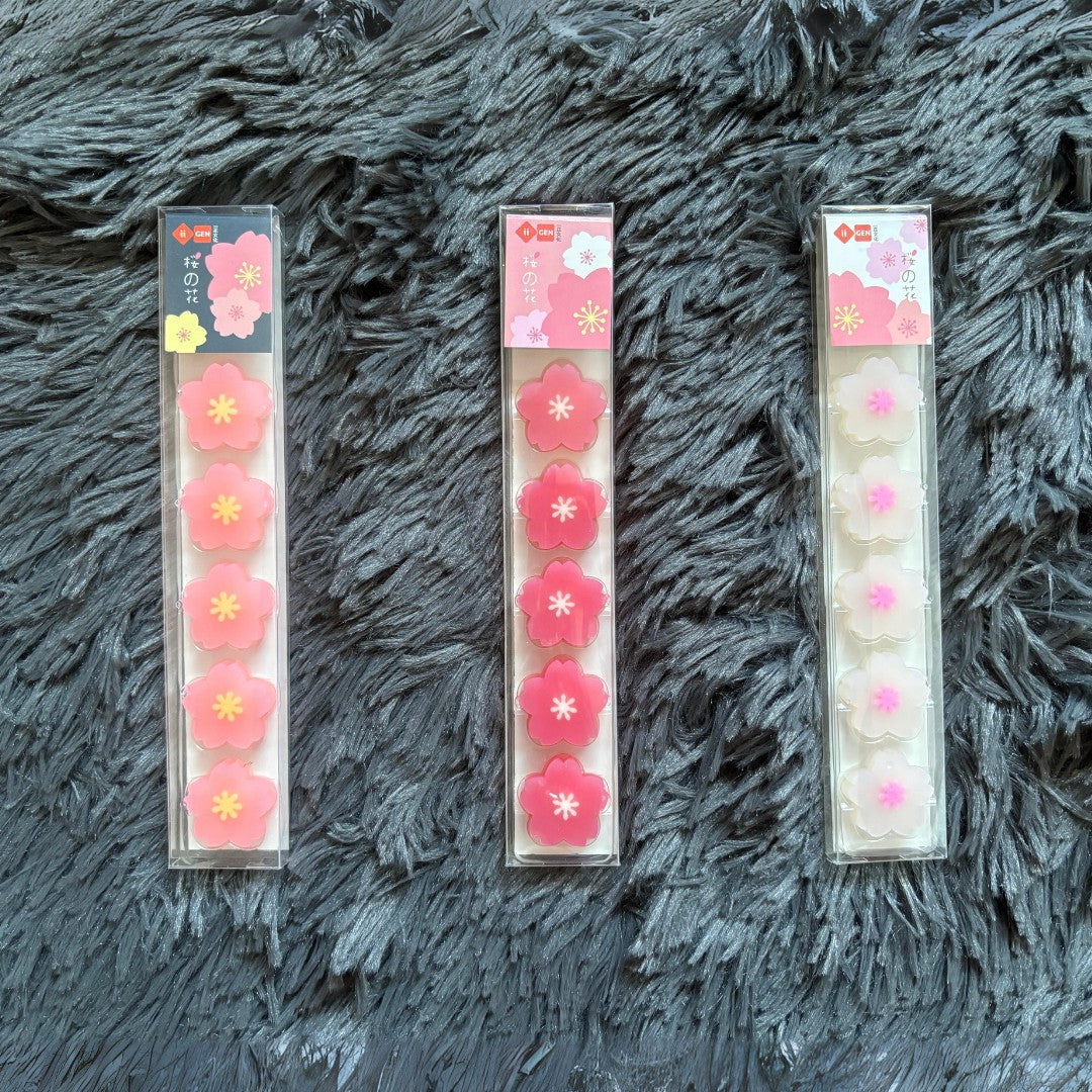 Sakura erasers, floral-shaped erasers, cherry blossom stationery, Japanese-inspired erasers, cute erasers for school, decorative erasers, artistic erasers, smudge-free erasers, dust-free erasers, high-quality stationery Singapore, floral office supplies, gifts for stationery lovers.