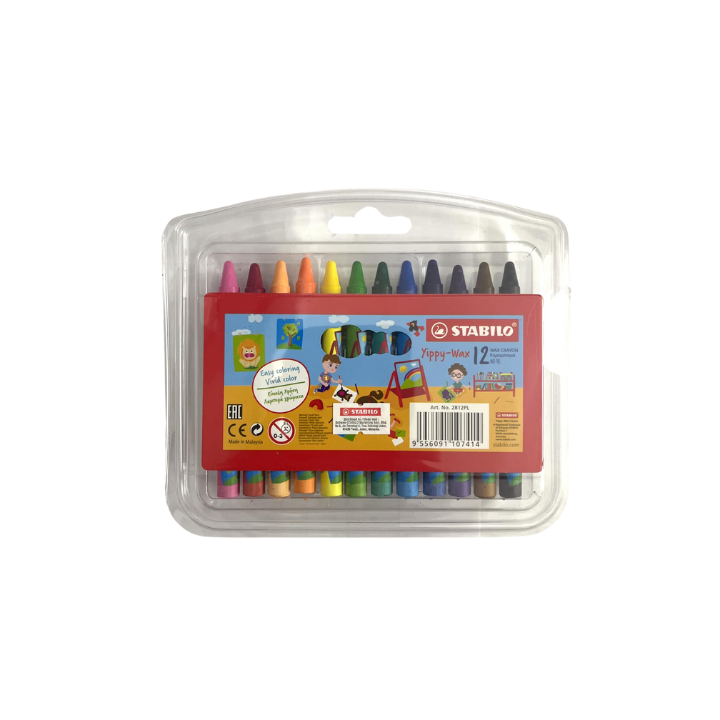 Stabilo wax crayons, non-toxic crayons for kids, art supplies for school, vibrant coloring crayons, best wax crayons for artists, safe crayons for children, colorful drawing tools, smooth wax crayons, break-resistant crayons, creative art supplies.